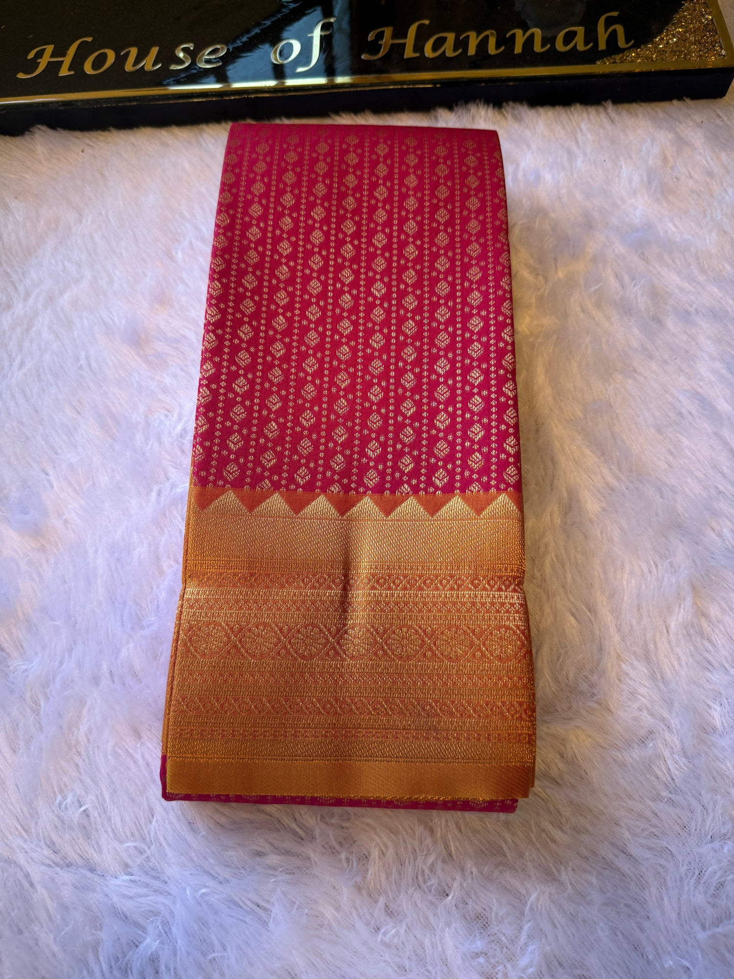 Kanchi Silk Saree — Rani Pink Zari