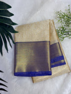 Bridal Tissue Silk Saree — Gold & Royal Blue