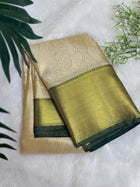 Bridal Tissue Silk Saree — Gold & Olive