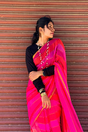 Fine zari border of the mul mul cotton saree